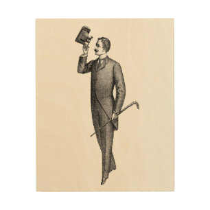 Victorian Gentleman Selfie Wood Wall Art
