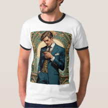 Victorian Gentleman Texting Modern Irony Shirt