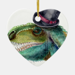 Victorian Gentleman Tyrannosaurus Rex Ceramic Ornament