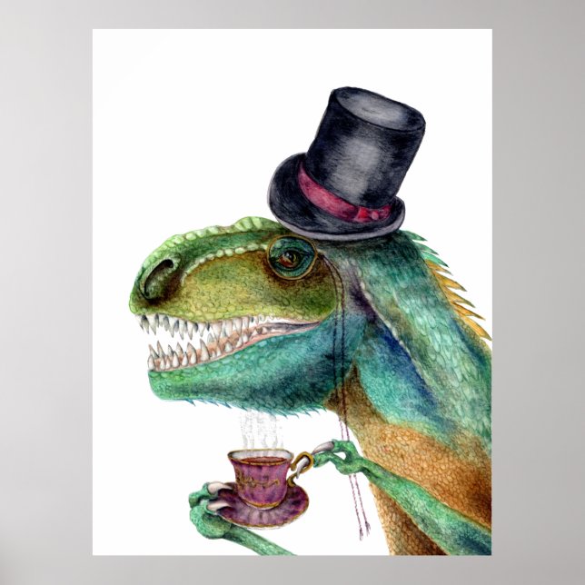 Victorian Gentleman Tyrannosaurus Rex Poster (Front)