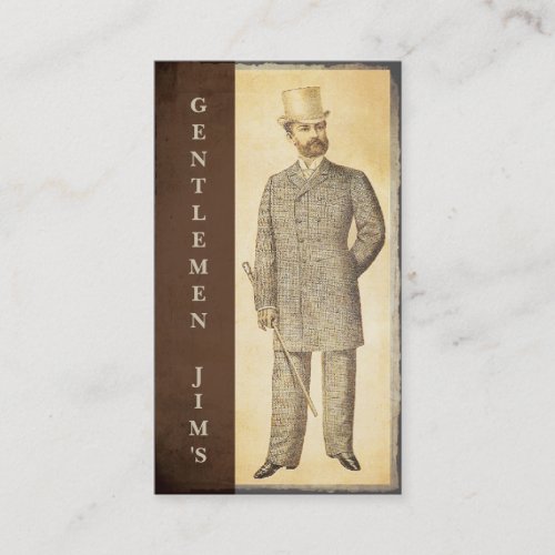 Victorian Gentlemen Vintage Antique Business Card