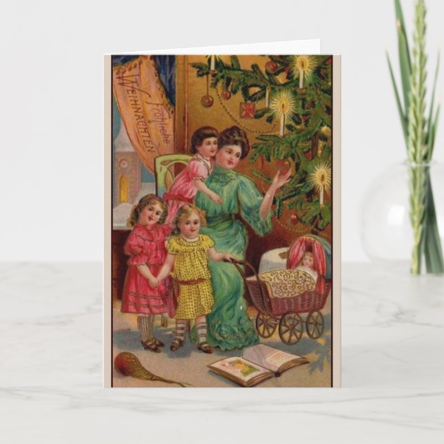 Victorian German Christmas Greeting Card (Front)