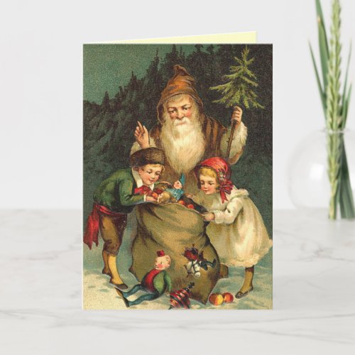 Victorian German Santa Card