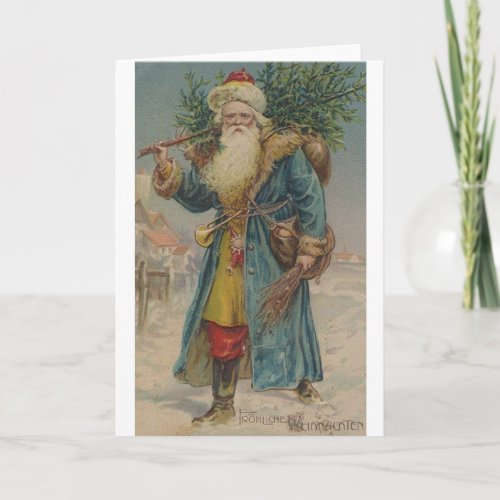 Victorian German Santa Christmas Card