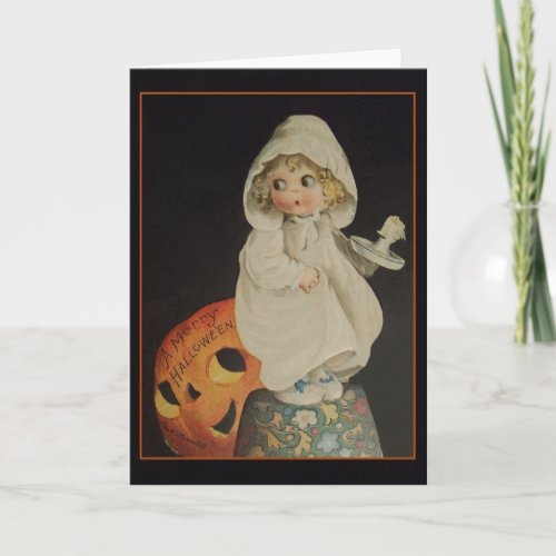 Victorian Ghost Halloween Greeting Card