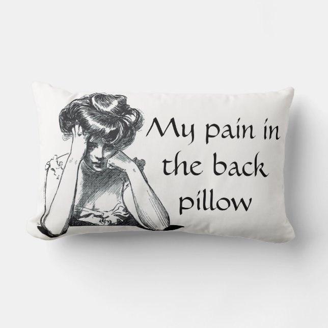 Victorian gibson girl funny pain in the back funny lumbar pillow (Front)