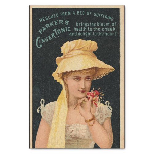 Victorian Ginger Tonic Ad Ephemera craft Tissue Paper