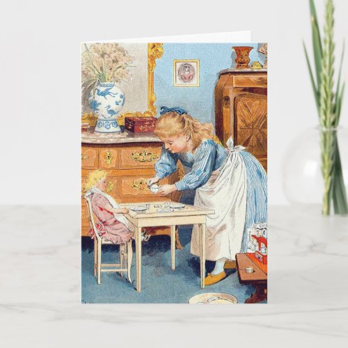 Victorian Girl All Occasion Custom Greeting Card