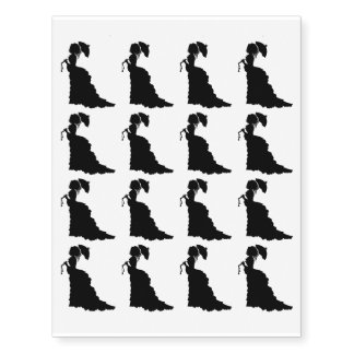 Victorian Girl Black Design Temporary Tattoos