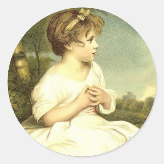 Victorian Girl in the Garden Stickers Seals (Front)