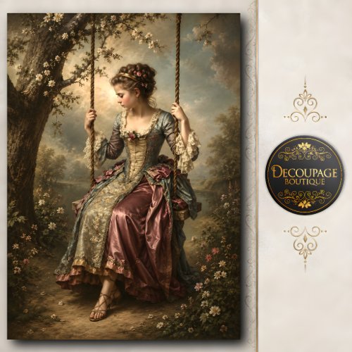 Victorian Girl on Garden Swing Tissue Paper