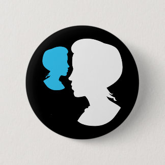 Victorian Girl Silhouette Cameo Button