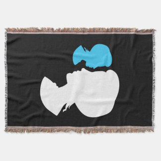 Victorian Girl Silhouette Cameo Throw Blanket
