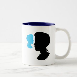 Victorian Girl Silhouette Cameo Two-Tone Coffee Mug