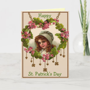 Victorian Girl St. Patrick's Day Greeting Card