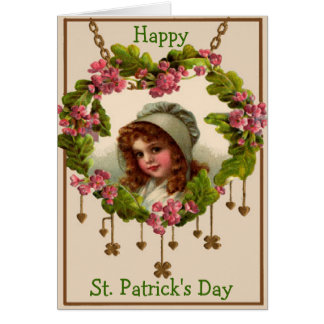 Victorian Girl St. Patrick's Day Greeting Card