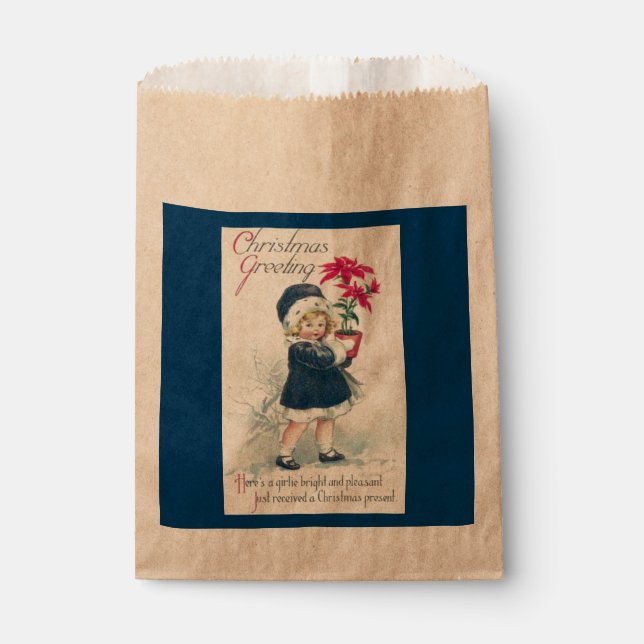 Victorian Girl Vintage Christmas Favor Bags (Front)