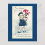 Victorian Girl Vintage Christmas Postcard