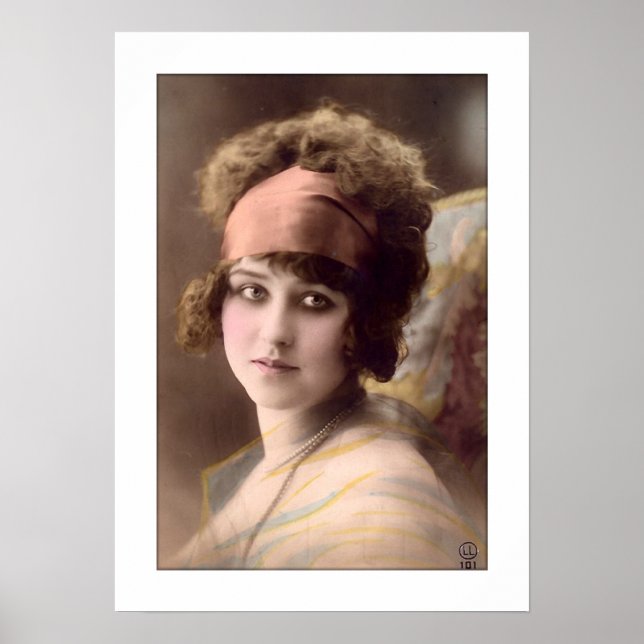victorian girl with pearls poster (Front)