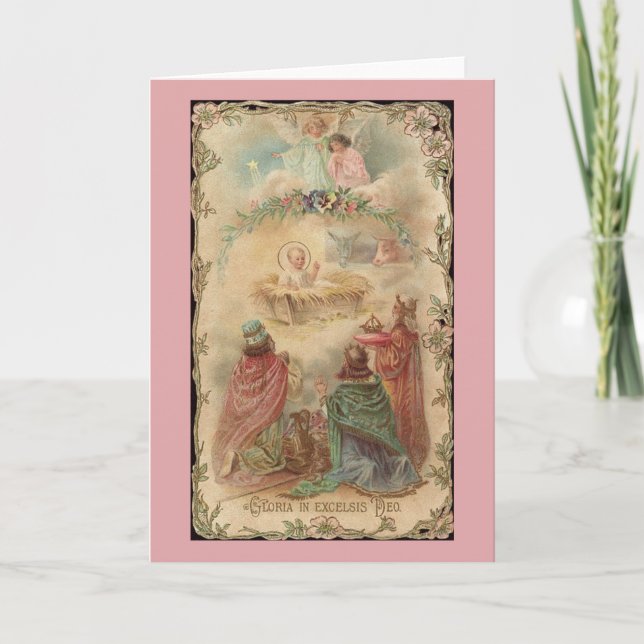Victorian Gloria in Excelsis Deo Christmas Card (Front)