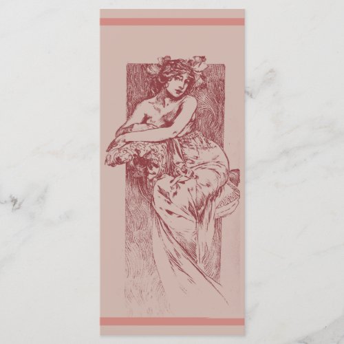 Victorian Goddess in Rose Menu card