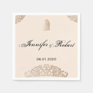 Victorian Gold Filigree Wedding Napkins