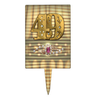 Victorian Gold Number 49 Cake Pick