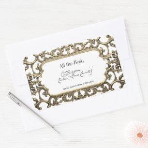 Victorian Gold Signature Author BookPlate Template