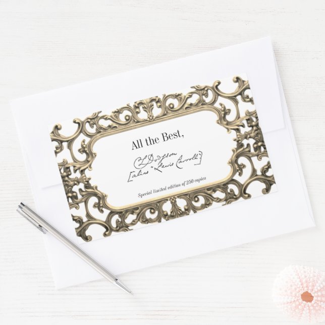 Victorian Gold Signature Author BookPlate Template (Envelope)