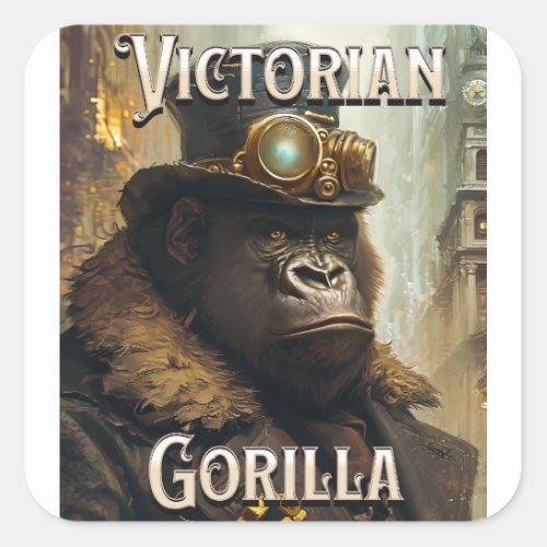 Victorian Gorilla Square Sticker