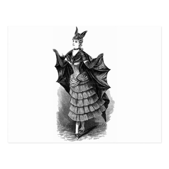 Victorian/Gothic Batgirl/Bat Costume Postcard | Zazzle.com