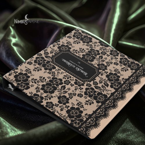 Victorian Gothic Black Lace Elegant Ivory Binder