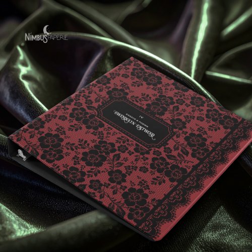 Victorian Gothic Black Lace Elegant Red Binder