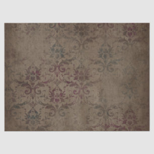 Victorian Gothic Brown Damask Tissue Paper
