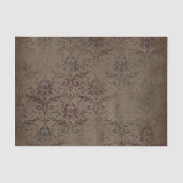 Victorian Gothic Brown Tissue Paper | Elegant  (Front)