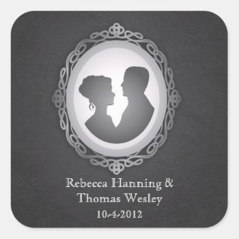 Victorian Gothic Cameo Wedding Stickers by youreinvited at Zazzle