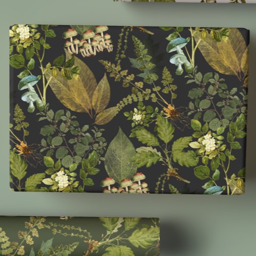 Victorian Gothic Dark Botanicals Forest Glam  Wrapping Paper Sheets