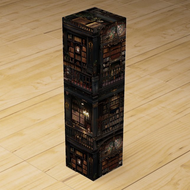 Victorian Gothic Dollshouse Dark Academia Wine Box (Front)