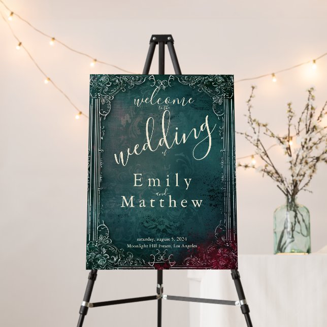 Victorian Gothic Elegance Wedding Foam Board (In Situ (Stand))