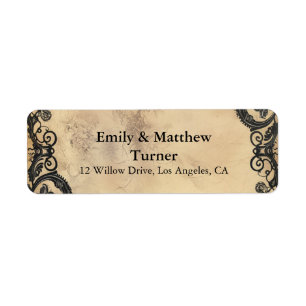 Victorian Gothic Elegance Wedding Label