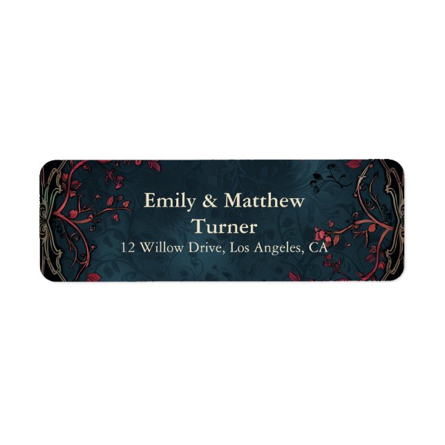 Victorian Gothic Elegance Wedding Label (Front)