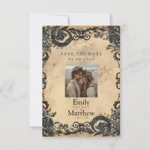Victorian Gothic Elegance Wedding Save The Date