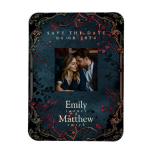 Victorian Gothic Elegance Wedding Save The Date Magnet