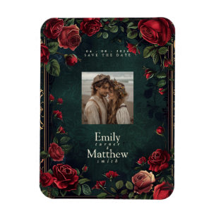 Victorian Gothic Elegance Wedding Save The Date Magnet