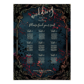 Victorian Gothic Elegance Wedding Seating Chart