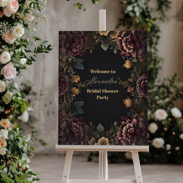 Victorian Gothic Floral Frame Bridal Shower Foam Board (Creator Uploaded)