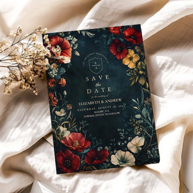 Victorian Gothic Floral Wedding Save The Date (Creator Uploaded)