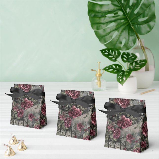 Victorian Gothic Garden Roses Pattern Favor Boxes (Multiple)