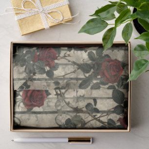 Victorian Gothic Garden Roses Pattern Tissue Paper