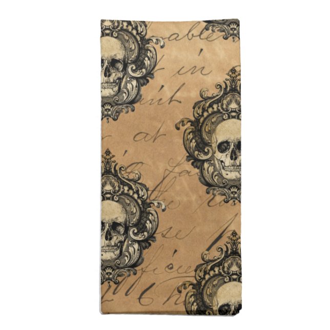 Victorian Gothic Glam Skull Cloth Napkin (Folded)